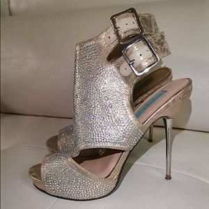 High bedazzled heels by Betsey Johnson size 7.5z
